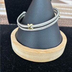 Elegant Silver and 18K Gold filled Women's Bracelet